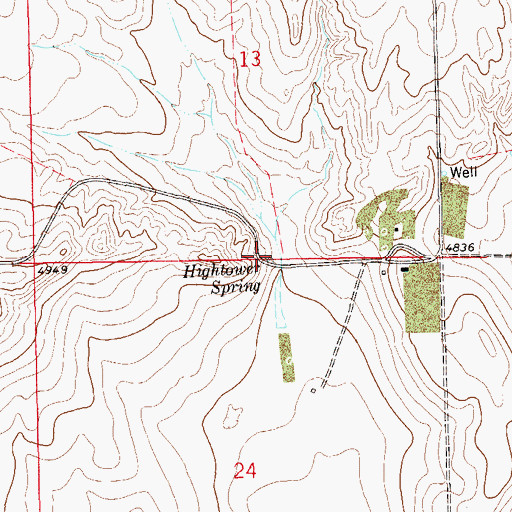 Topographic Map of Hightower Spring, CO