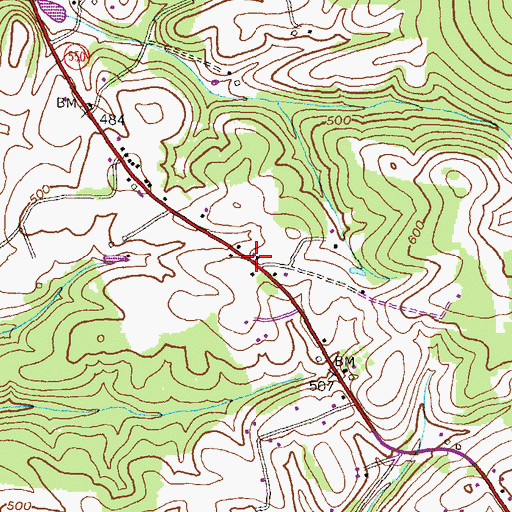 Topographic Map of Midway Pines, MD