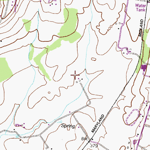Topographic Map of Glade Valley Golf Course, MD