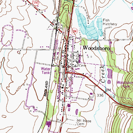 Topographic Map of Grace Evangelical Lutheran Church, MD