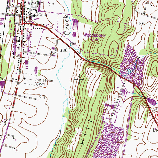 Topographic Map of Woodsboro Industrial Park, MD