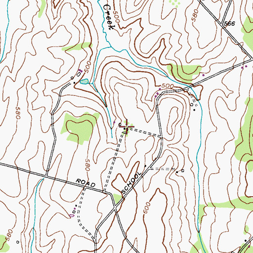 Topographic Map of Cedarbrook Farms, MD