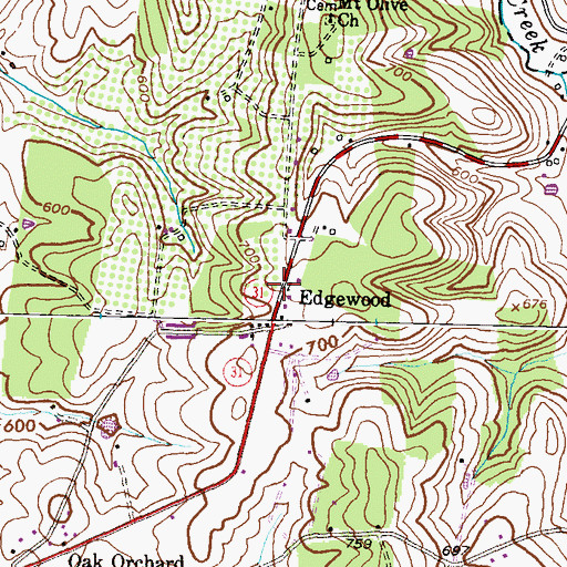 Topographic Map of Edgewood School (historical), MD