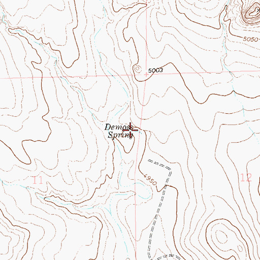 Topographic Map of De Moss Spring, CO