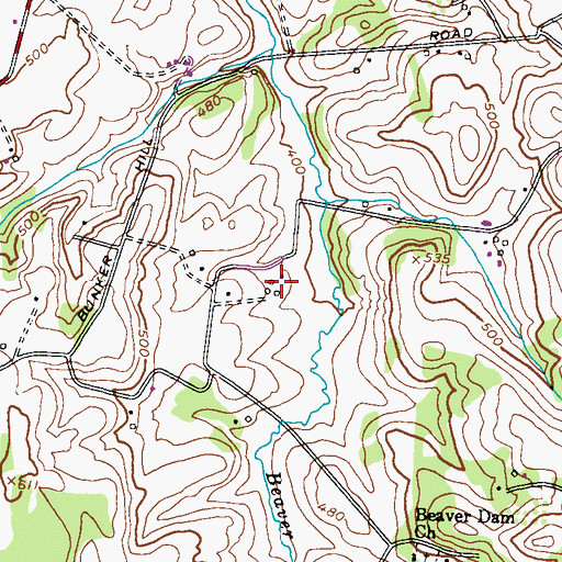 Topographic Map of Hidden Creek, MD