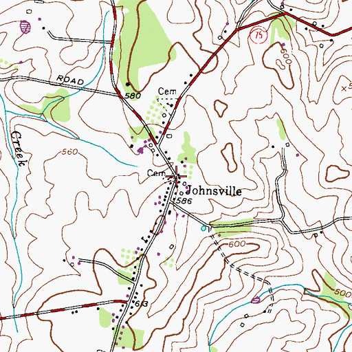 Topographic Map of Johnsville Methodist Church, MD