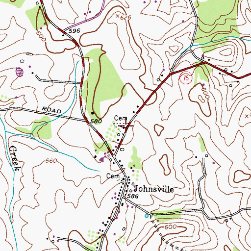 Topographic Map of Johnsville Methodist Protestant Church, MD