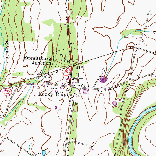 Topographic Map of Monocacy Cemetery, MD