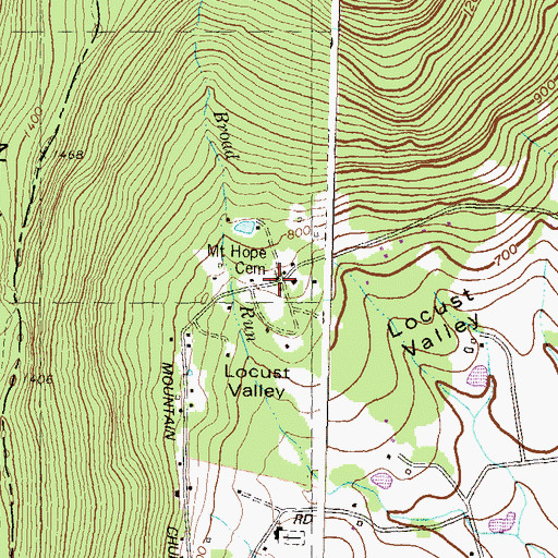 Topographic Map of Mount Hope Church of God, MD