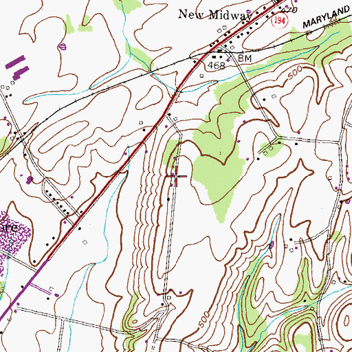 Topographic Map of Quarry View, MD
