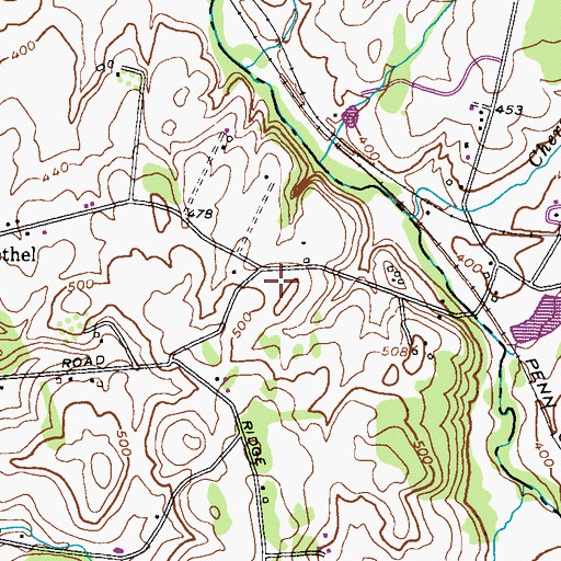 Topographic Map of Rabbit Run, MD
