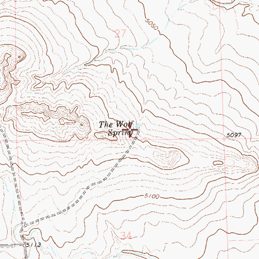 Topographic Map of The Wolf Spring, CO