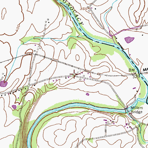 Topographic Map of Rocky Ridge Estates, MD