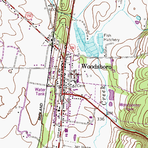 Topographic Map of Saint Johns Reformed Church, MD