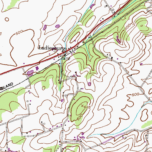 Topographic Map of Wolfs Den, MD