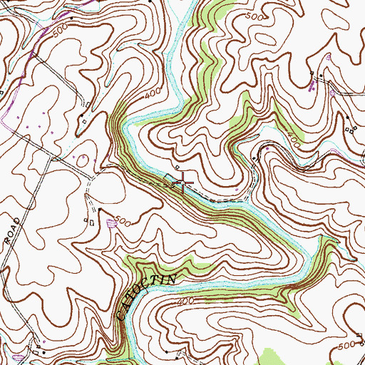 Topographic Map of Bennies Hill Road Bridge, MD