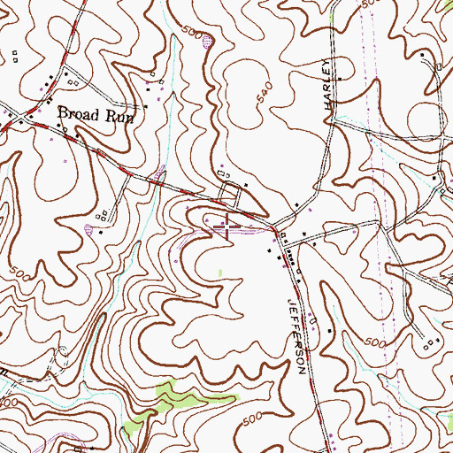 Topographic Map of Broad Run Acres, MD