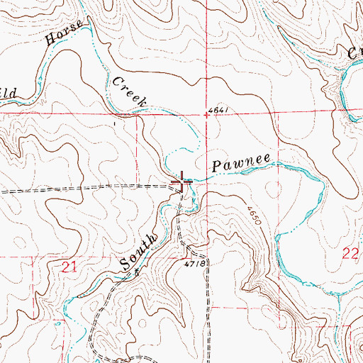 Topographic Map of Wild Horse Creek, CO