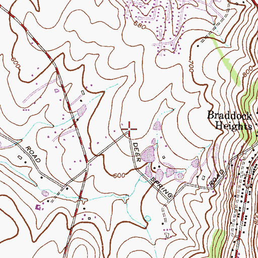 Topographic Map of Der Spring Farms, MD