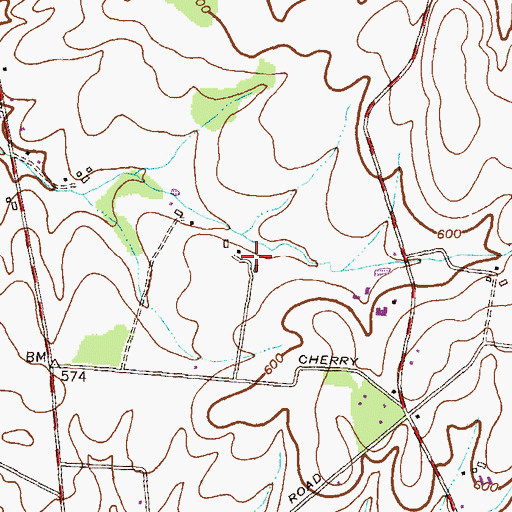 Topographic Map of Elm Springs Farm, MD