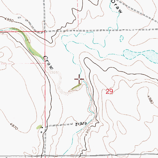 Topographic Map of Jackson Draw, CO