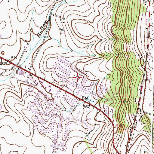 Topographic Map of Fountain Dale, MD