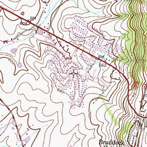 Topographic Map of Fountaindale South, MD