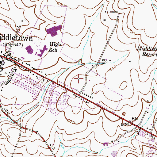 Topographic Map of Foxfield Middletown, MD
