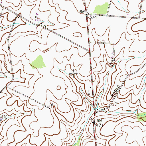Topographic Map of Glenoble, MD
