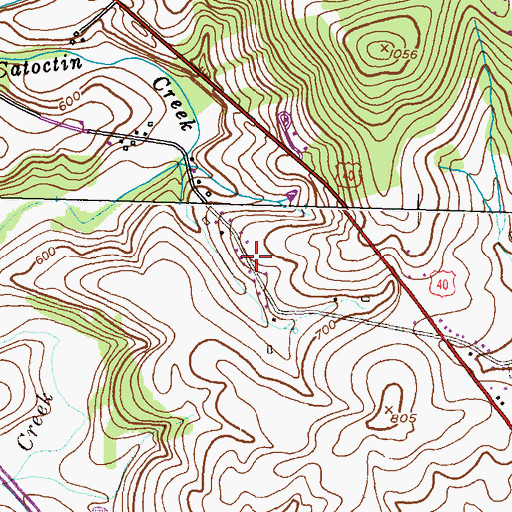 Topographic Map of Harshman Estates, MD