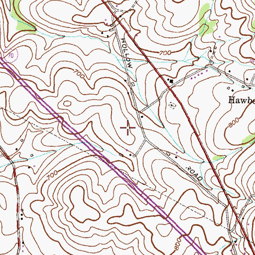Topographic Map of Hollow Estates, MD