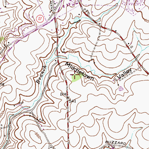 Topographic Map of Homers Delight, MD