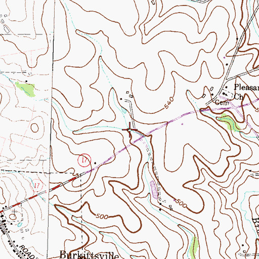 Topographic Map of Manor Run, MD
