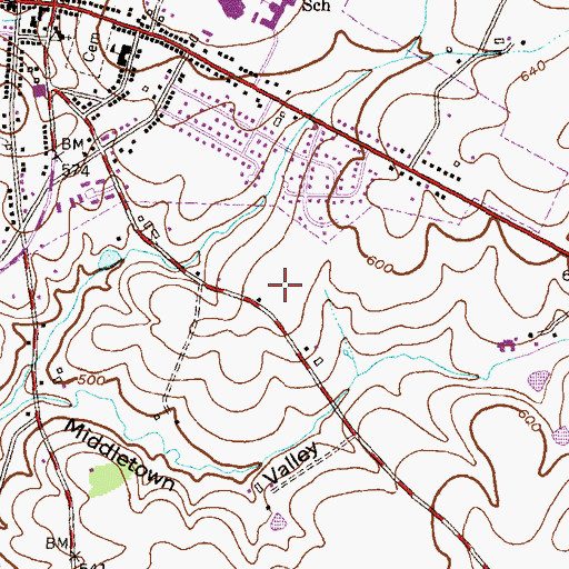 Topographic Map of Middletown Manor, MD