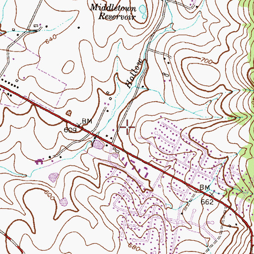 Topographic Map of Middletown Post Office, MD