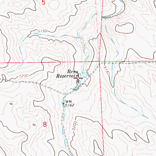 Topographic Map of Reno Reservoir, CO