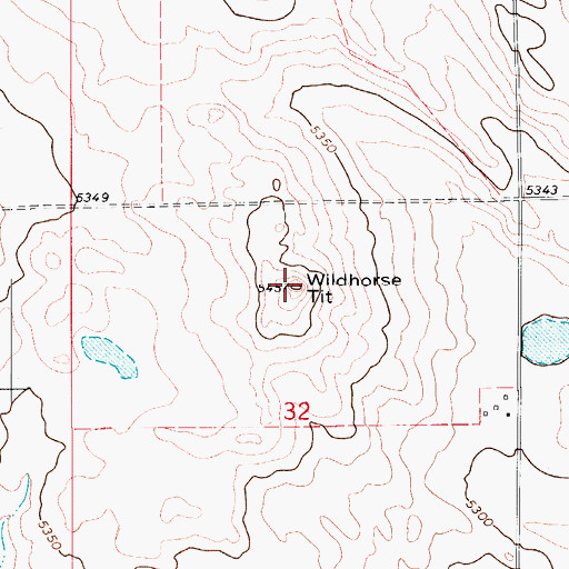 Topographic Map of Wildhorse Tit, CO