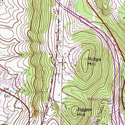 Topographic Map of Round Hill, MD