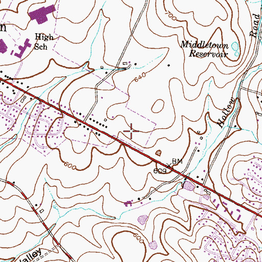 Topographic Map of Town Center Plaza Shopping Center, MD