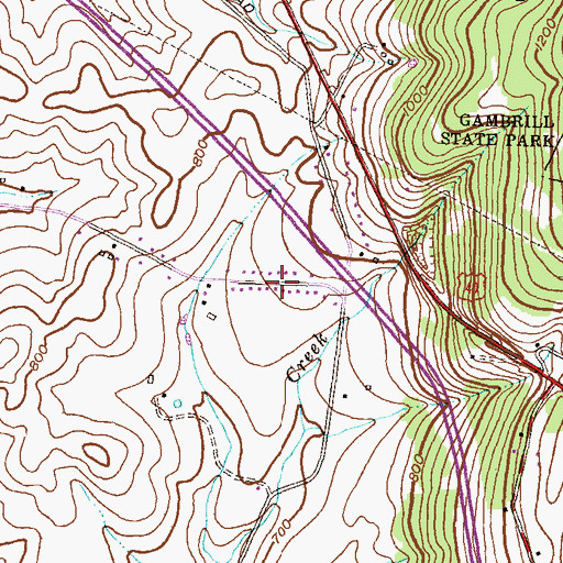 Topographic Map of Valley View Estates, MD