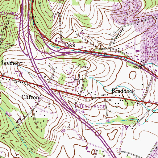 Topographic Map of Clifton Knoll, MD