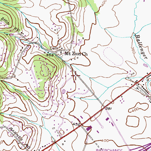 Topographic Map of Frederick Baptist Temple, MD