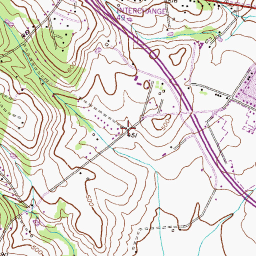 Topographic Map of Goldmine Estates, MD