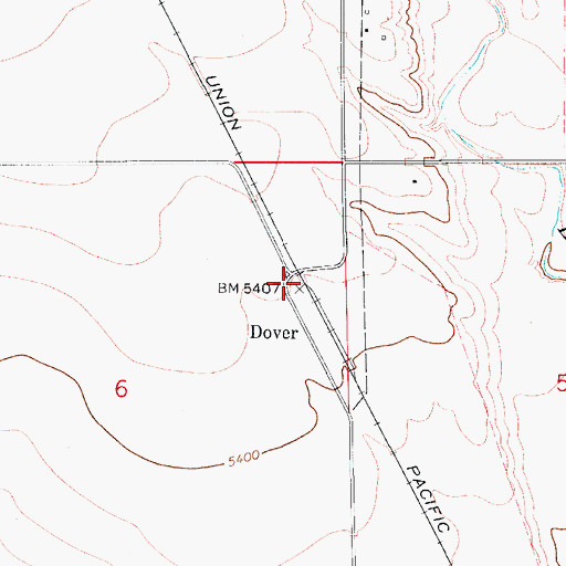 Topographic Map of Dover, CO