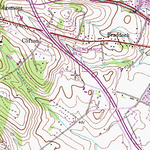 Topographic Map of Peoples Baptist Church, MD