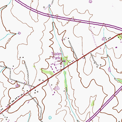 Topographic Map of Valley View, MD