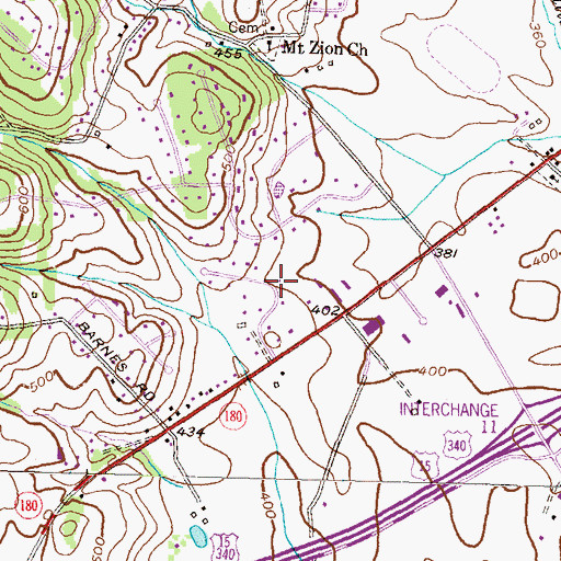 Topographic Map of Wye Creek, MD