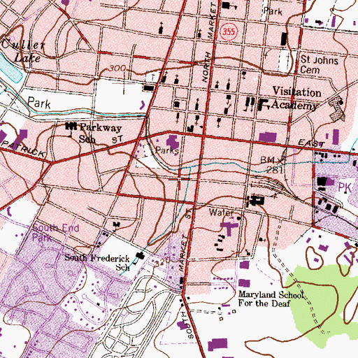 Topographic Map of Asbury United Methodist Church, MD