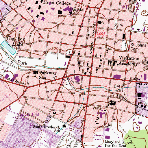 Topographic Map of Barbara Fritchie House and Museum, MD