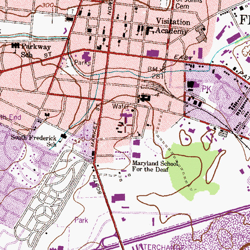 Topographic Map of Bjorlee Library, MD